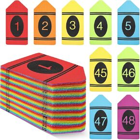 Ireer 48 Pcs Crayon Carpet Dots for Classroom Rug Carpet Dots 8x4 Inches Rainbow Floor Spots for School Preschool Daycare Teachers Supplies Positioning Classroom(Vivid Color)