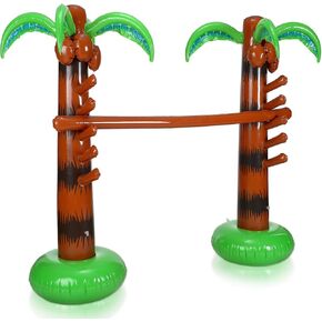 Jenaai Inflatable Palm Tree Limbo Game for Luau Party Coconut Trees Hawaiian Fun Limbo Game for Summer Decor Travel Pool Beach Party Picnic Indoor Outdoor Vacations Party Games for Adult