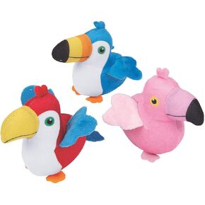Fun Express Tropical Bird Plush - Toys - 12 Pieces