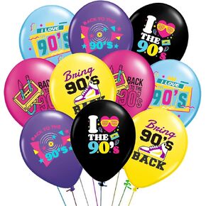 90s Party Decorations 40 pack Back to the 90s Balloons Retro Radio CD Neon Disco Balloons for 90s theme Party Decorations I love 90s Hip hop Party Supplies 90s Birthday Party Decorations