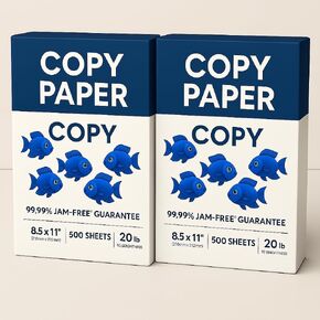 Multipurpose Copy Paper, 8.5 x 11 inches, 500 Sheets, 20 lb, 92 Brightness, 99.99% Jam-Free, 2-Pack - MADE IN USA