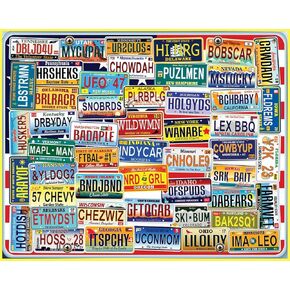 White Mountain Puzzles - Vanity Plates - 1000 Piece Jigsaw Puzzle