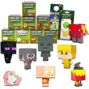 Minecraft Cake Toppers 8 Pack - Bundle with 8 Mini Figures for Parties, Birthdays, Events Plus More | Minecraft Party Decorations for Kids (Assortment May Vary)
