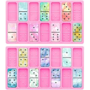 2PCS/Set Professional Size Domino Mold for Resin Casting, Silicone Game Mould, Super Shiny Epoxy Resin Molds