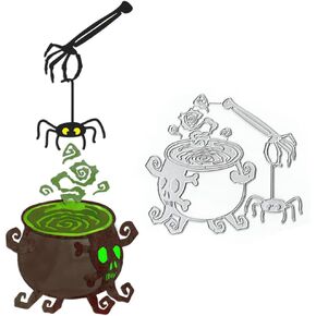 ALIBBON Halloween Dies Witches Die Cuts for Card Making and Scrapbooking, Magic Potion Cutting Dies Metal Stencils Template Molds, Wizard Die Cuts for DIY Photo Album Paper Embossing Card Decoration