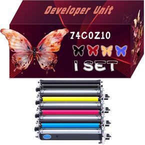 74C0Z10 Developer Unit Compatible for Lexmark C4150 CS720de CS720dte CS725de CS725dte CX725de CX725dhe CX725dthe XC4140 Printers, Print Up to 250000 Pages, Bright Colors (4 Pack Black)
