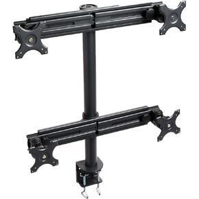 Quad Up to 27-Inch Screens Monitor Mount Stand Clamp Style, Black (LCD-2040B)
