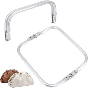 CHGCRAFT 2Pcs 7Inch U-Shaped Aluminum Tube Purse Frames for DIY Sewing Craft Handles Accessories, Platinum