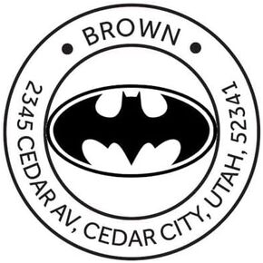 Batman - Letter Address Stamp - 1 9/16" Round