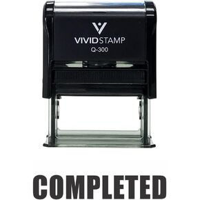 Basic Completed Self Inking Rubber Stamp (Black Ink) Medium 2 Pack