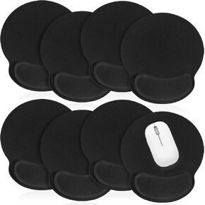 Jeffbaubl 8 Pcs Ergonomic Mouse Pad with Wrist Rest,Memory Foam Mouse Pads,Comfortable Mousepad for Computer Gaming,Pain Relief & Easy Typing,Black