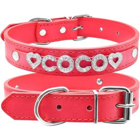 Personalized PU Leather Dog Collar with Bling Name,Custom Sparkling Rhinestone Name Dog Collar and Leash Set for Small Medium and Large Dogs(XS,Navy Blue)