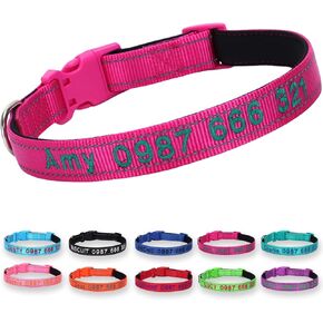 Custom Reflective Dog Collar - Personalized Embroidered Name & Phone Number - Soft Neoprene Padded & Breathable Nylon - Adjustable Fit for Large, Medium, Small Dog Puppies,Orange