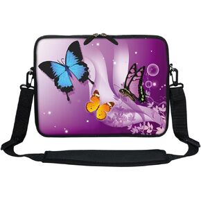 Meffort Inc 13 13.3 Inch Neoprene Laptop Sleeve Bag with Hidden Handle & Shoulder Strap Fits Up to 13.3 Inch Size Notebook Computer - Zebra Stripes Design
