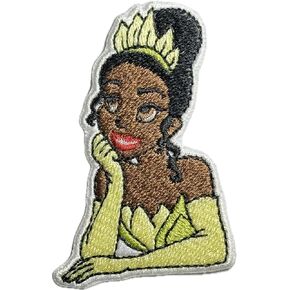 Tiana Iron On Patch Princess Iron On Patches for Clothing Embroidered Applique Patch Badge Sew On Emblem DIY Craft