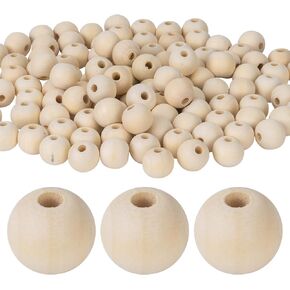 120PCS 25 mm Wooden Beads for Craft, 1 inch Round Unfinished Natural Wood Beads Spacer Beads for for DIY Craft