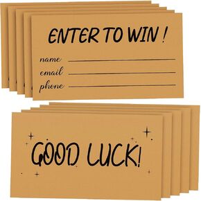 Chinco 300 Pcs Enter to Win Raffle Tickets Cards 3.5 x 2 Inch Entry Form Cards for Contest, Ballots, Fundraisers, Carnivals, Fairs, Auction Events, Prize Games, Drawings(Popular Style)