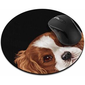 Non-Slip Round Mousepad, WIRESTER Merle Aussie Australian Shepherd Dog Mouse Pad for Home, Office and Gaming Desk