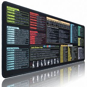 ChatGPT/Word/PPT/Excel Shortcut Keys Mouse Pad, Extended Large XL Cheat Sheet Gaming Mousepad | PC Office Spreadsheet Keyboard Mat,Non-Slip Stitched Edge