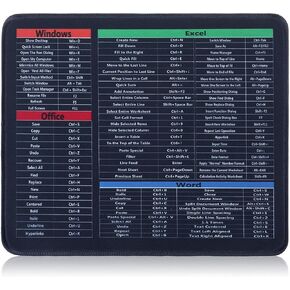 Ouligay Excel Shortcuts Mousepad, Non-Slip Keyboard Mats, Office Desk Accessories