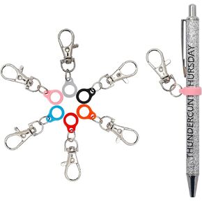 12 Pcs Silicone Pen Clips with Lobster Clasp, Adjustable Pen Holder for Lanyard, Badge Reel Accessories for Nurses, Teachers, Students, and Professionals
