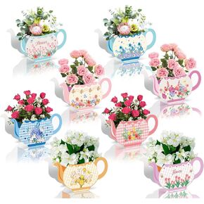 12pcs Tea Party Decorations,Flower Boxes Centerpiece Princess Centerpieces for Tables Teapot Vase Table Decor for Floral Tea Themed Birthday Party Baby Shower Wedding