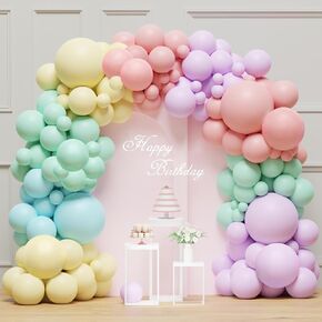 Pink Butterfly Balloon Arch Garland Kit 112pcs Pastel Pink Rose Gold Balloons with 2pcs Butterfly Foil Balloons for Birthday Party Decorations Baby Shower Decorations for Girls