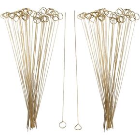 80 Pcs Floral Picks Set – 11.8 Inch Flower Card Holder Stick for Gift Cards, Photos, Memos, Wedding, Birthday & Party Decor (Round & Heart Shapes)