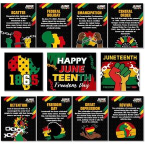 Happy Juneteenth Poster Decorations - June 19th Freedom Memorial Independence Decorated African African American School Art Poster Classroom Bulletin Board Hanging Banner