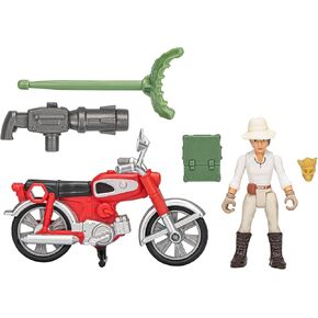 Indiana Jones Worlds of Adventure Helena Shaw Action Figure with Motorcycle Toy, 2.5-inch, Action Figures for Kids Ages 4 and Up