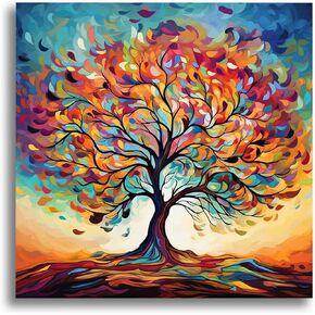 Oiuyamn Digital Paint by Numbers Kit for Adults, DIY Oil Painting on Canvas Art for Home Decor Gift, Adult Beginner Paint by Number Kits with 16x16 Inch Canvas