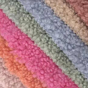 Faux Sheepskin Sherpa Fleece Fabric DIY Material Sewing (White,18x20 in/45x50 cm)