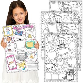 36 Pcs All About Me Spanish Poster for Elementary 19 x 13 Inches DIY Color Your Own Poster Star Student Poster Fill in Poster Decor for Back to School Classroom Kindergarten Students Kids