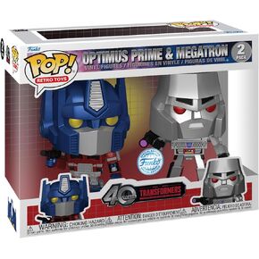 Funko Pop! Transformers: Generation 1 Metallic Optimus Prime and Megatron Vinyl Figure 2-Pack, 4.9 and 4.7-inches, 81967