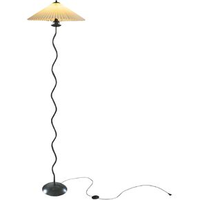 Pleated Floor Lamp, 3 Color Dimmable Floor Lamp with Remote Control, Retro Bedside Atmosphere Table Lamp for Bedroom, Living Room, Office (Beige)