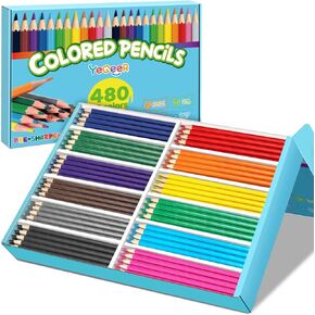 480 Count Colored Pencils Bulk, 12 Assorted Colors, Pre-sharpened Coloring Pencils Set for Kids and Adult, Teachers Essential Classroom Prizes, Back to School Supplies