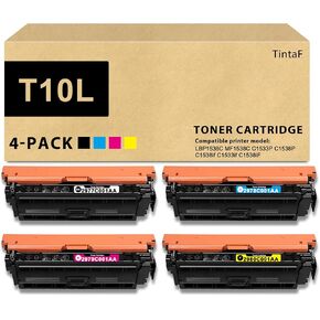 T10L T10 High Yield Toner Cartridges 4566C001 4565C001 4564C001 4563C001 Replacement for Canon T10 T10L Toner for Color imageCLASS X LBP1538C MF1538C C1533P C1538P C1538iF Printers (4-Pack, BK/C/M/Y)