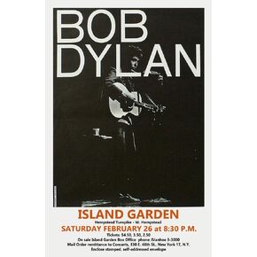 BOB DYLAN REPLICA 1966 ISLAND GARDEN CONCERT POSTER