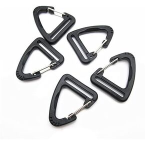 20 Pcs Black Plastic Triangle Carabiners 1 Inch Backpack Clasp Snap Hook for Lanyards, Handbags, Backpacks, Luggage, Buckles, Fasteners