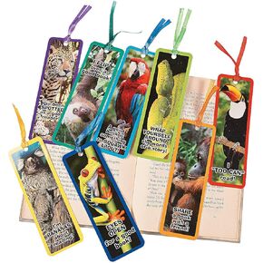 Fun Express Realistic Rainforest Animal Book Marks - Bulk Set of 48 - VBS Vacation Bible School Supplies/Decor -Teacher and Classroom Supplies for Kids