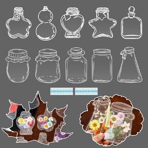 Kaluofan 40Pcs Transparent Dried Flower Bookmarks, Handmade Dried Flower Bookmarks Kit