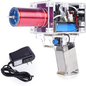 Tesla Coil Handheld Gun, Portable Mini Spark Gap Arc Generator Trigger Mode for Tesla Coil for Science Physics Teaching Experiment Tool College High School Education DIY Toy (Portable Mode of Charger)