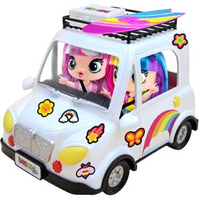 DECORA GIRLZ Dream Car - Rolling Wheels, Surfboard, Suitcase, Stickers, Kids 4+
