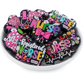 12PCS Nurse Silicone Focal Beads for Pens, Character Silicone Beads for Lanyard Making DIY Handicraft