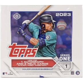 2023 Topps Series 1 Baseball Jumbo Box (10 Packs/46 Cards: 1 Auto, 2 Silver Packs)