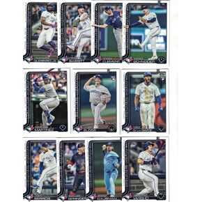 Toronto Blue Jays/Complete 2025 Topps Blue Jays Baseball Card Team Set (Series 1 and 2) with (25) Cards. *Plus Bonus* This listing includes (5) Bonus Blue Jays Baseball Cards!