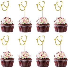 24pcs دكتور الحلوى كب كيك تختار لممرضة الطبيب المعدات الطبية تخرج تخرج الزخارف الرجال in Kuwait