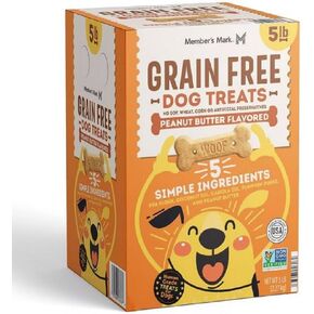 Member Mark Grain-Free Dog Treat Biscuits, Peanut Butter Flavored, 5 lbs. Included Free Plastic Spoons