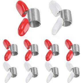 10PCS Spring Clamps Stopper for Jewelry Making, Spring Clamps to Prevent Beads from Falling, Supplies Essential Jewelry Making Tool for DIY Bracelets, Necklaces, Earrings (Red, White)