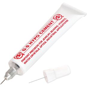 The Beadsmith Clear Precision Cement – Adhesive Glue w/Pinpoint Applicator, for Sealing Knots, Beading, Watch and Lens Repair, Model Building - Transparent, 1/3 oz./9 ml, 1pc